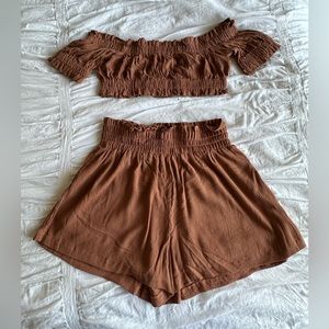 Brown, Chic short set, size medium